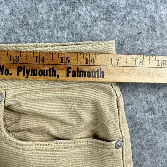 Ann Taylor Loft Jeans Women 12 Tan Wide Leg Crop Preppy Stretch Denim Minimalist - Picture 12 of 16